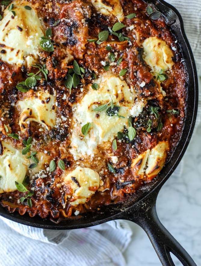 kale sausage skillet lasagna + 175 of my favorite weeknight meals
