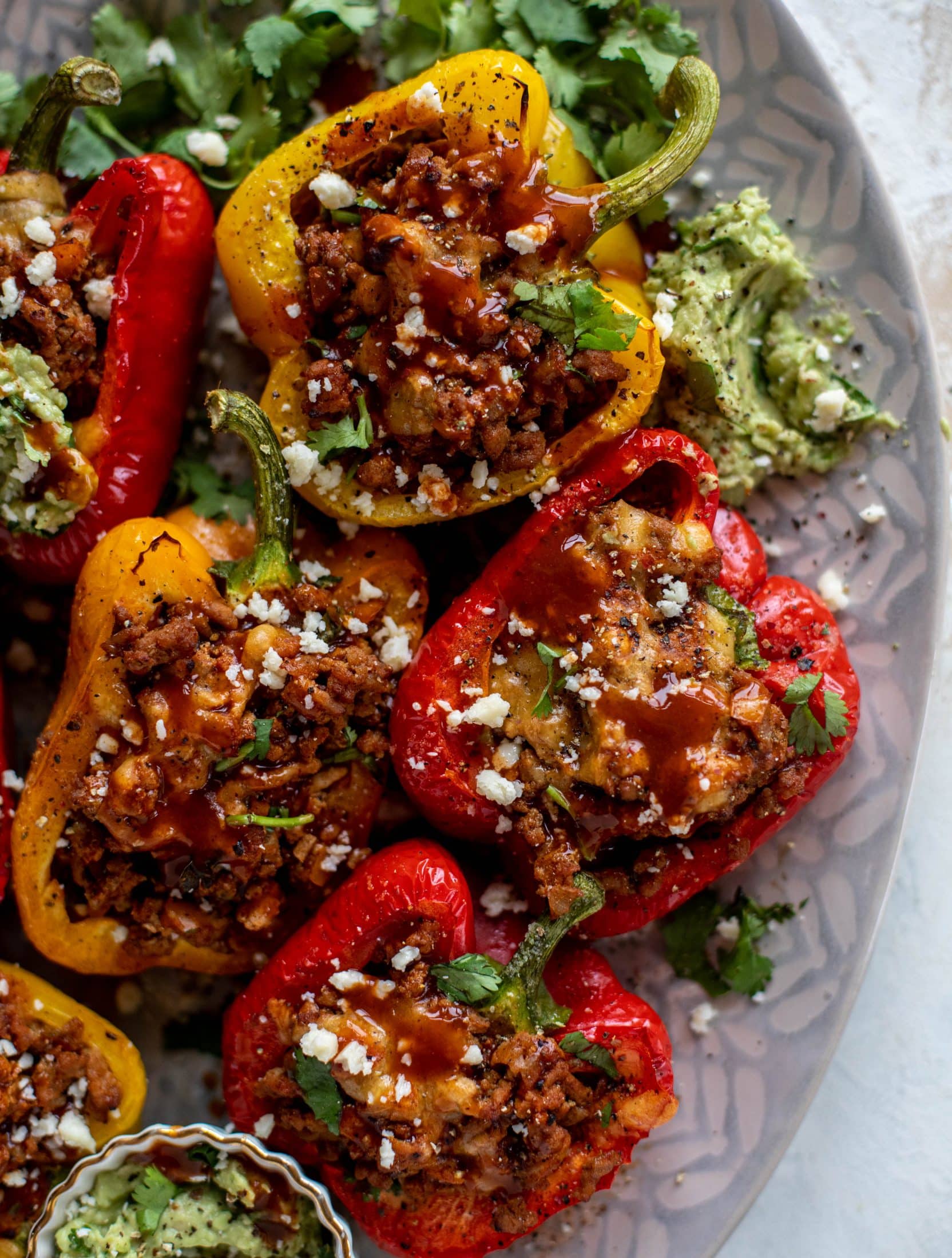 My favorite ground turkey taco stuffed peppers are the best weeknight meal! The turkey is flavorful and juicy. The peppers are deliciously roasted. Yum!