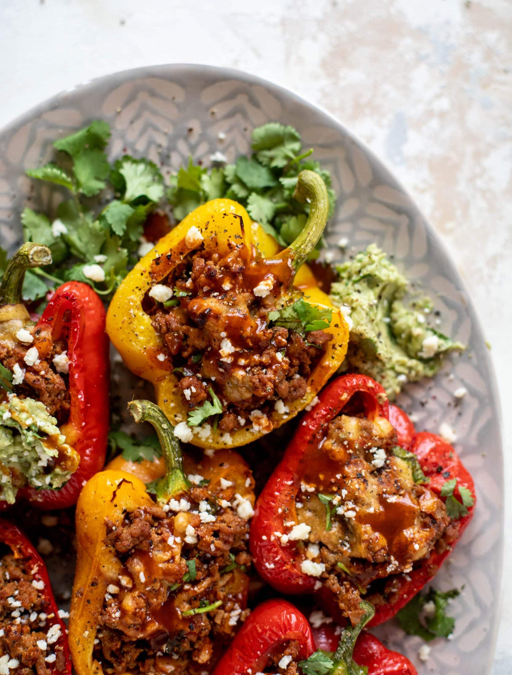 My favorite ground turkey taco stuffed peppers are the best weeknight meal! The turkey is flavorful and juicy. The peppers are deliciously roasted. Yum!