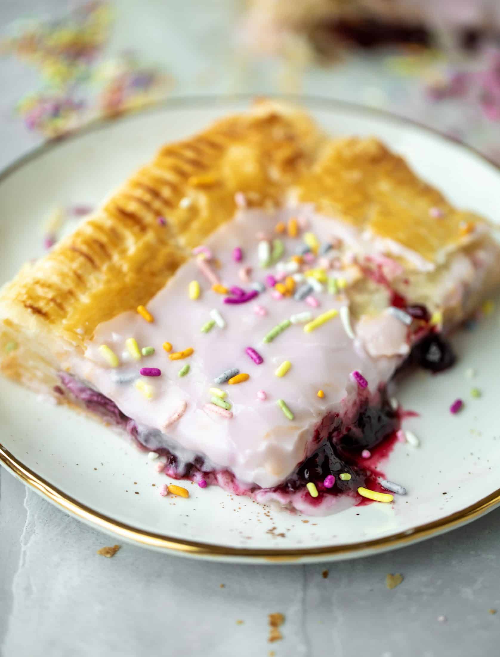 This giant pop tart recipe can be made exclusively with ingredients in your freezer! I love to make a berry lavender flavor - so perfect for spring! 