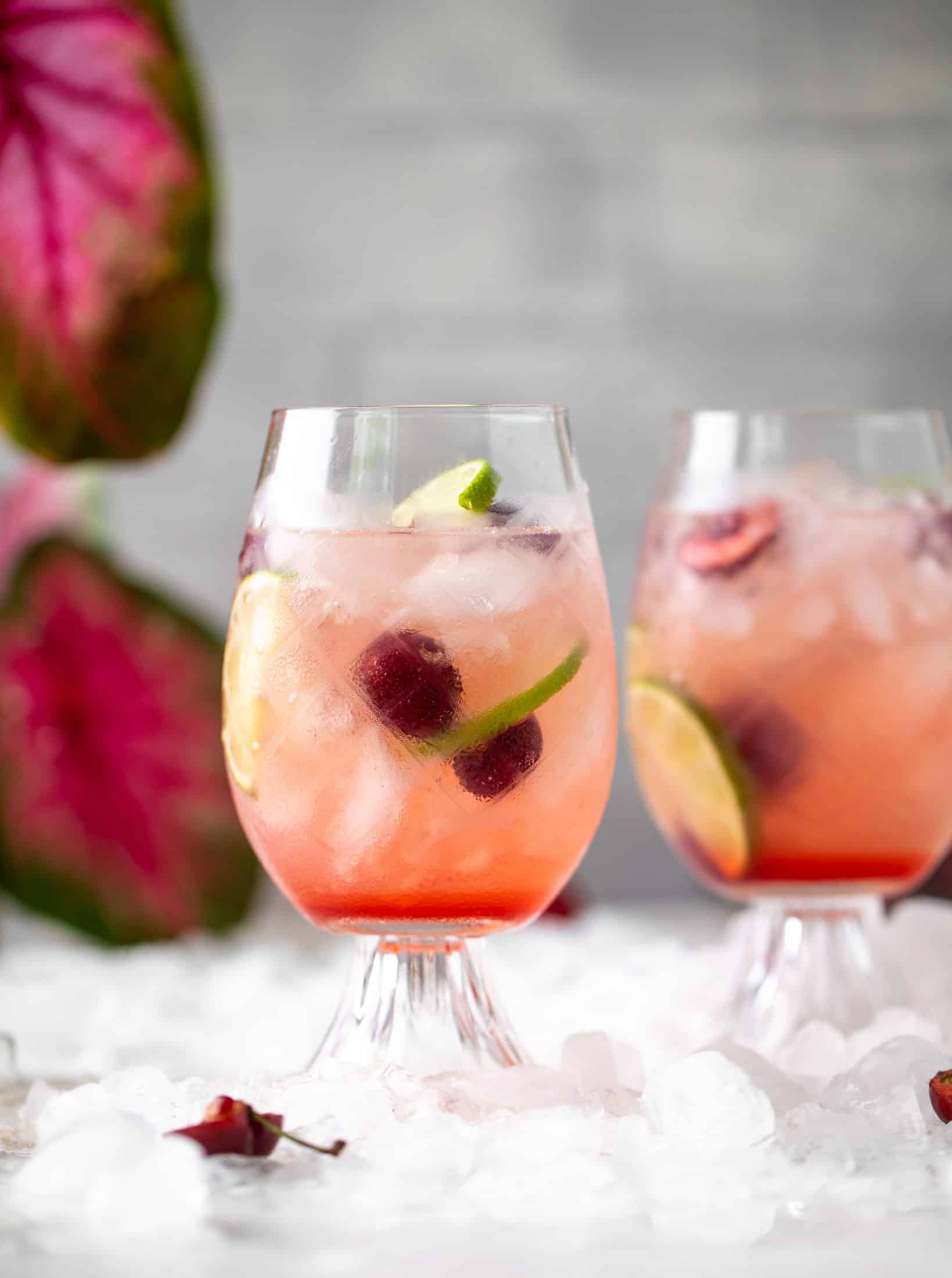 cherry lime gin and tonic