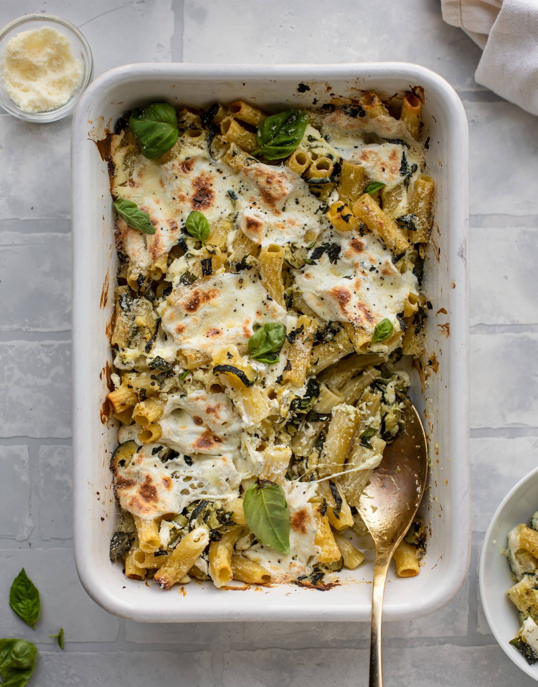 melted zucchini baked ziti