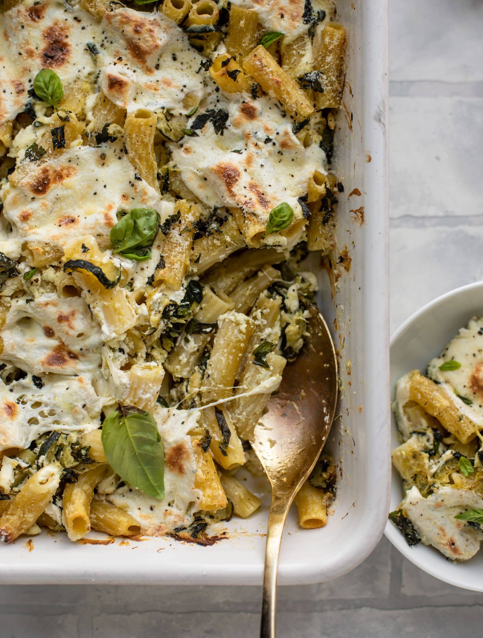 melted zucchini baked ziti