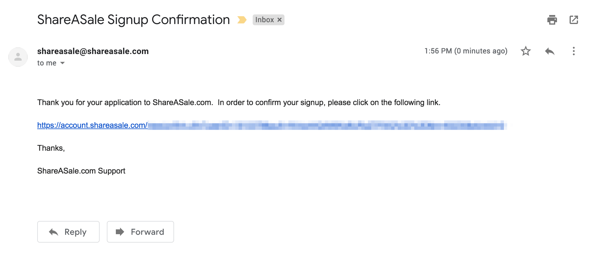 Screenshot showing how to sign up for affiliate account.