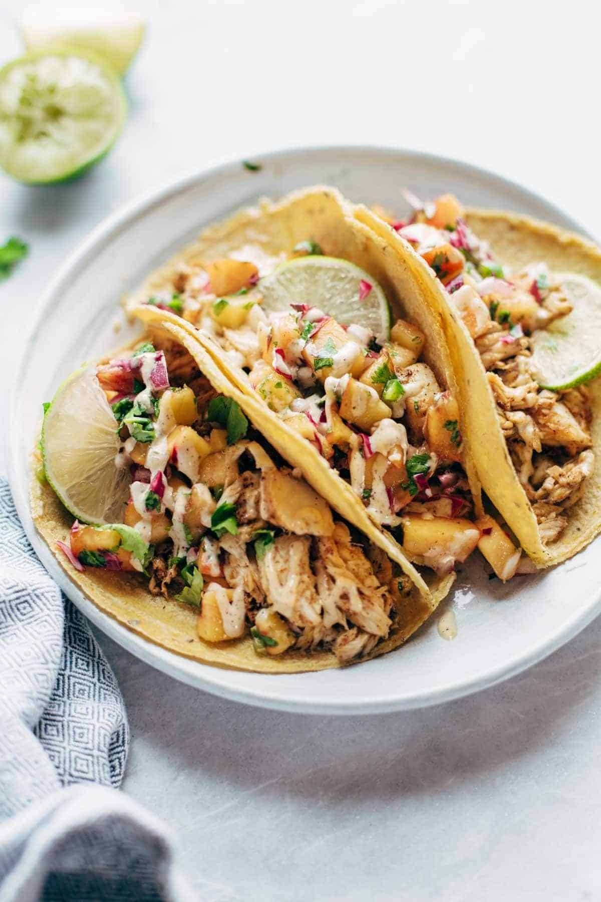 Chili Lime Fish Tacos on a plate.
