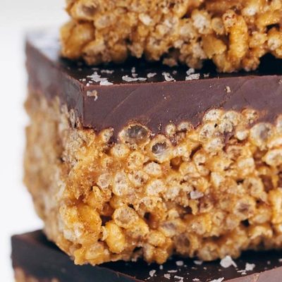 Modern Scotcheroos held by hand.