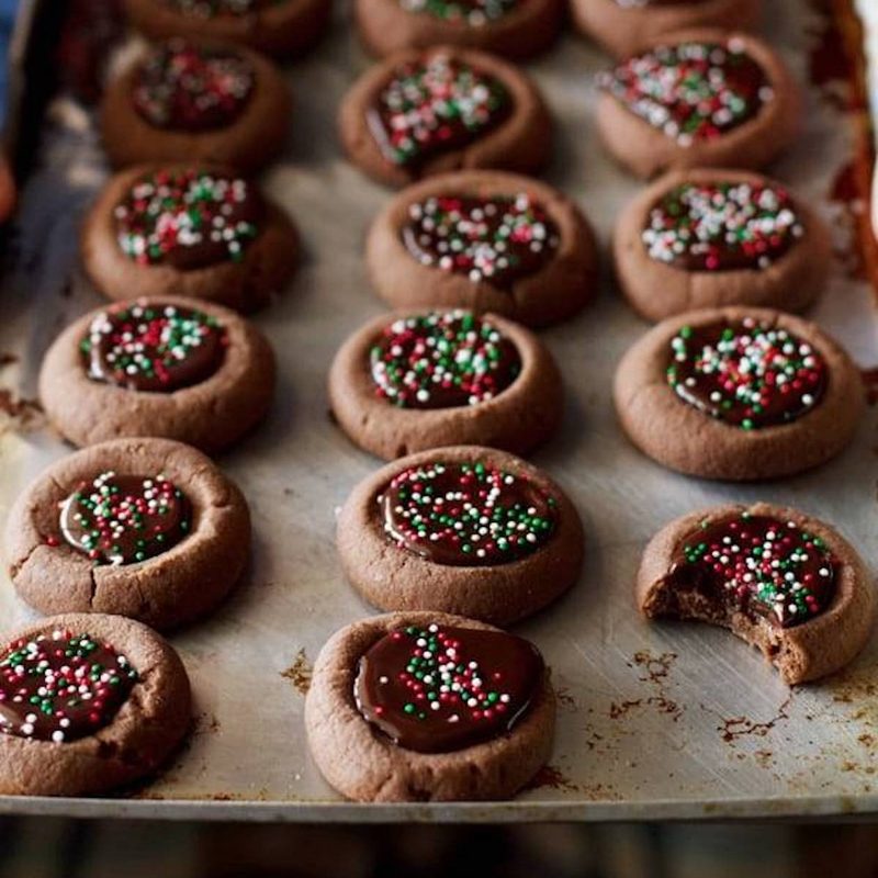 A picture of Mini Chocolate Thumbprint Cookies