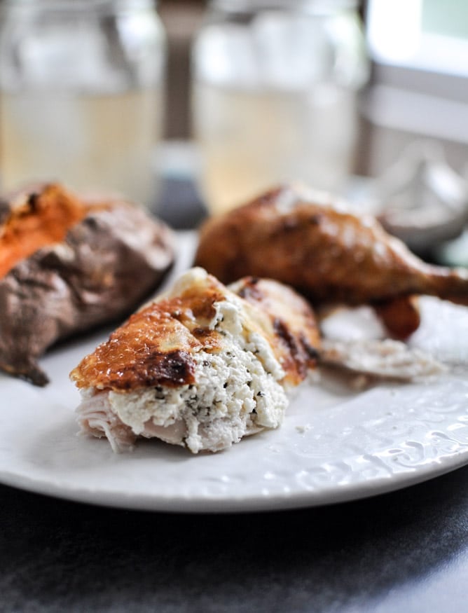 Goat Cheese Roasted Chicken I howsweeteats.com