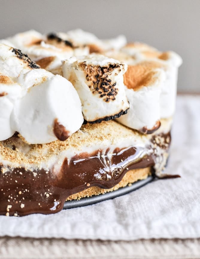 Gooey S'mores Ice Cream Cake I howsweeteats.com