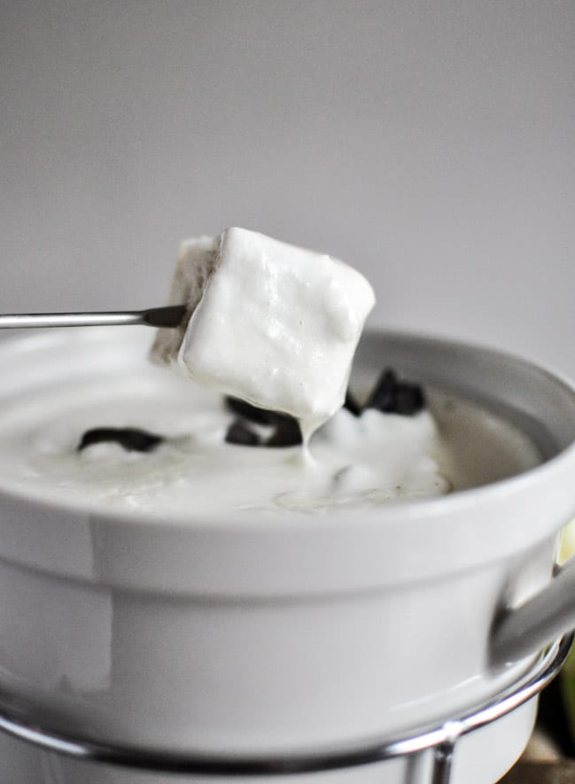 Goat Cheese Fondue with Fried Sage I howsweeteats.com