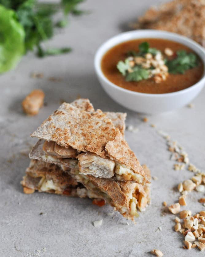 Thai Chicken Quesadillas I howsweeteats.com