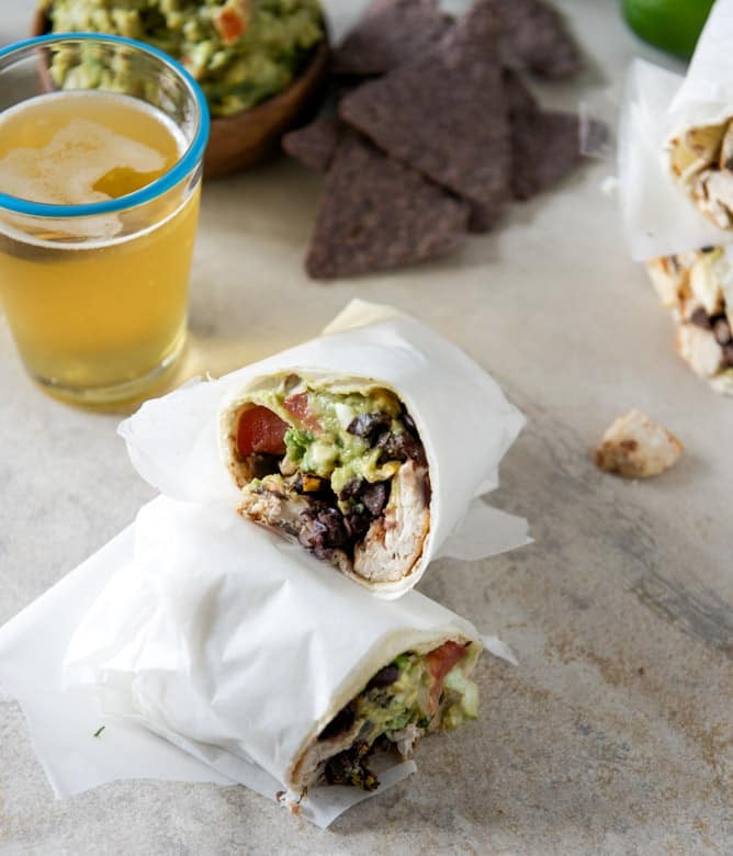 Tequila Lime Chicken and Black Bean Burritos I howsweeteats.com Tequila Lime Chicken and Black Bean Burritos I howsweeteats.com