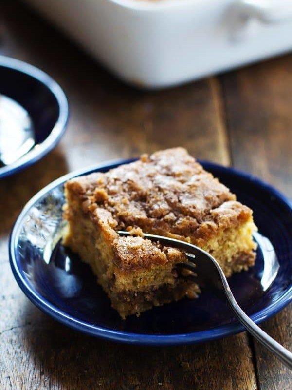 Cinnamon Sugar Zucchini Coffee Cake from Pinch of Yum