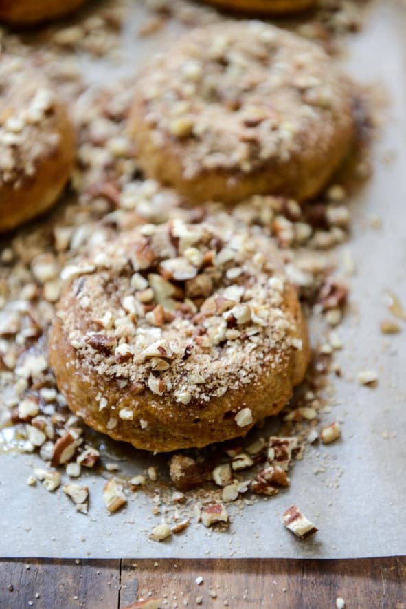 Sweet Potato Pecan Pie Doughnuts I howsweeteats.com