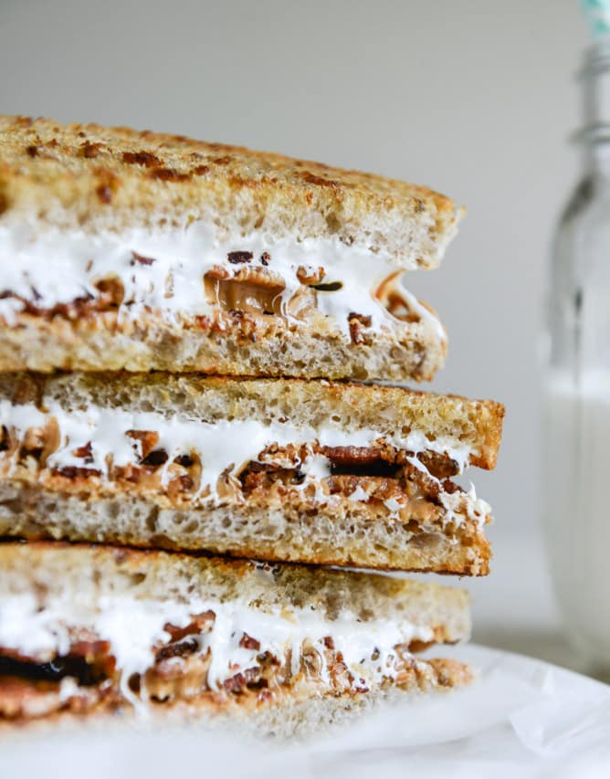 Toasted Bacon Fluffernutters I howsweeteats.com