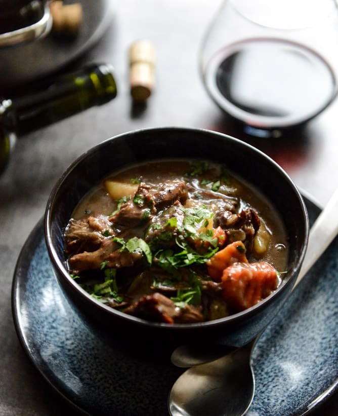 Cabernet Braised Short Rib Beef Stew I howsweeteats.com