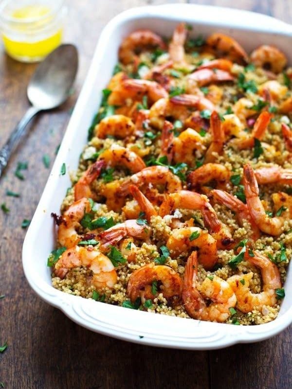 Garlic Butter Shrimp and Quinoa- a simple 30 minute dinner that is elegant and full of flavor. | pinchofyum.com