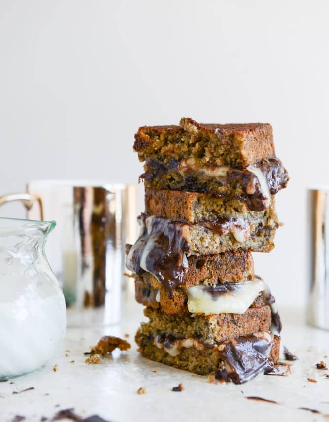 Banana Bread, Brie and Chocolate Grilled Cheese I howsweeteats.com