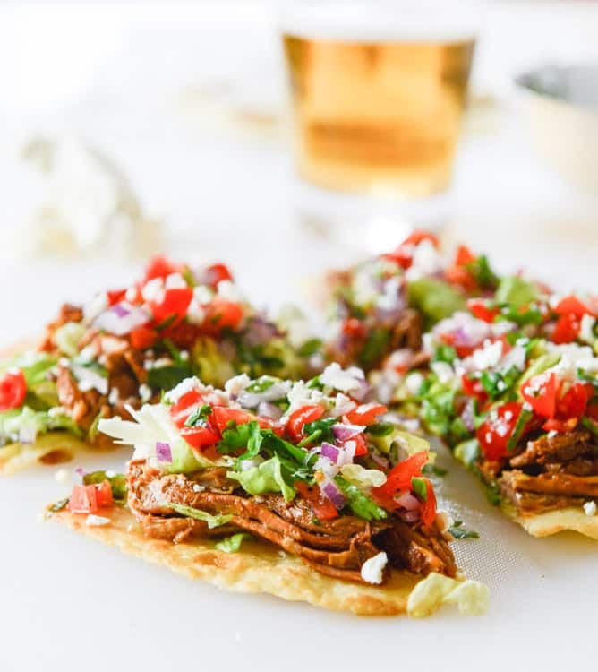 pulled pork tostadas I howsweeteats.com