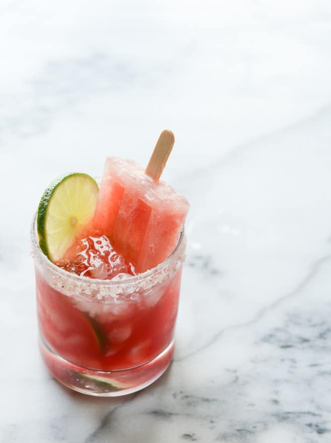 salted watermelon margarita popsicles I howsweeteats.com