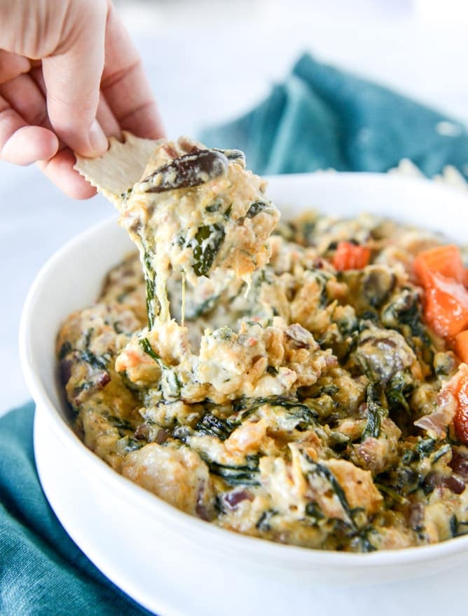 roasted butternut squash spinach dip I howsweeteats.com