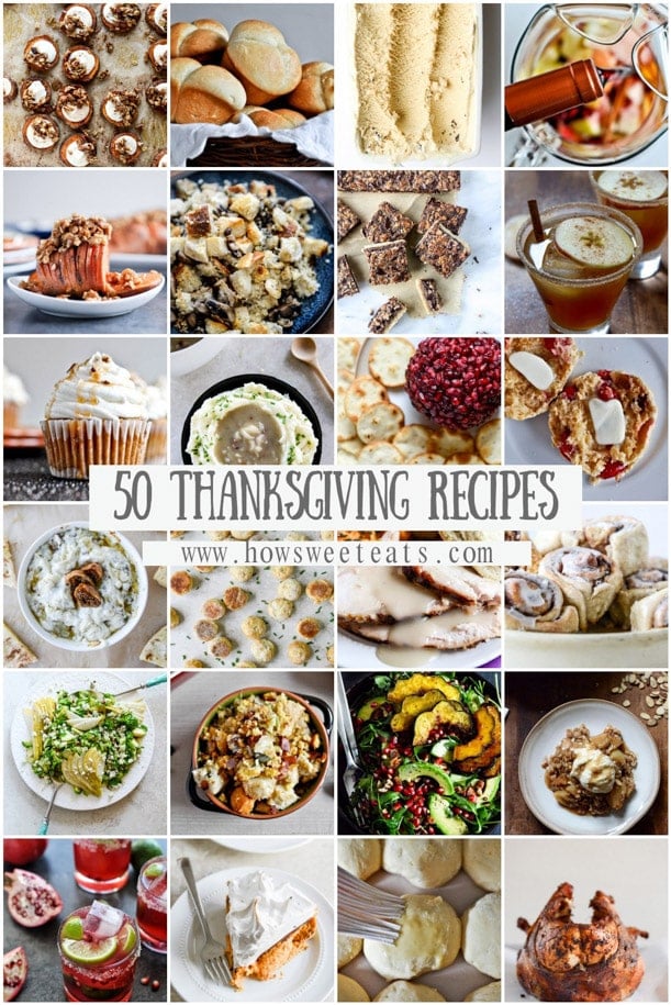 50+ thanksgiving recipes I howsweeteats.com