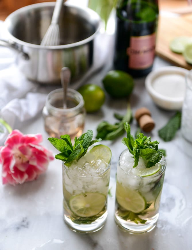 rosé champagne mojitos I howsweeteats.com