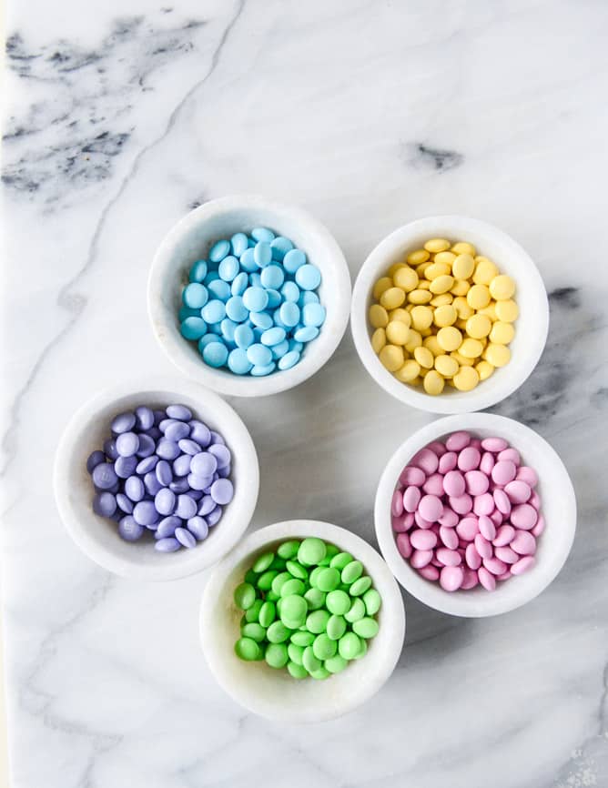 coconut confetti classic bunny cake with M&M'S I howsweeteats.com