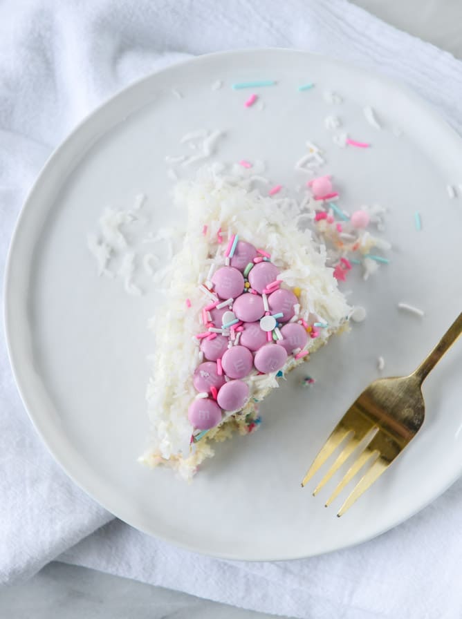 coconut confetti classic bunny cake I howsweeteats.com