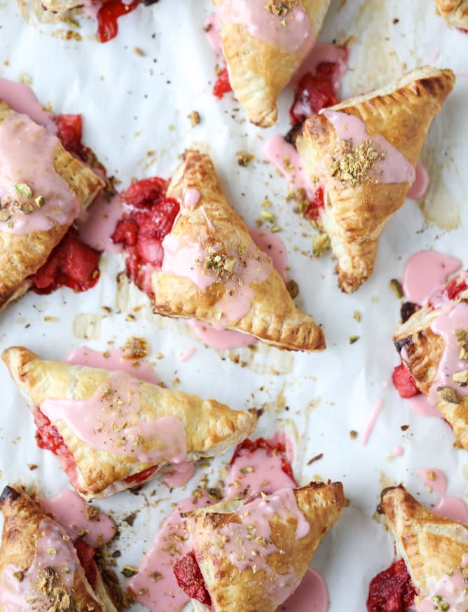 mini strawberry pistachio turnovers I howsweeteats.com 