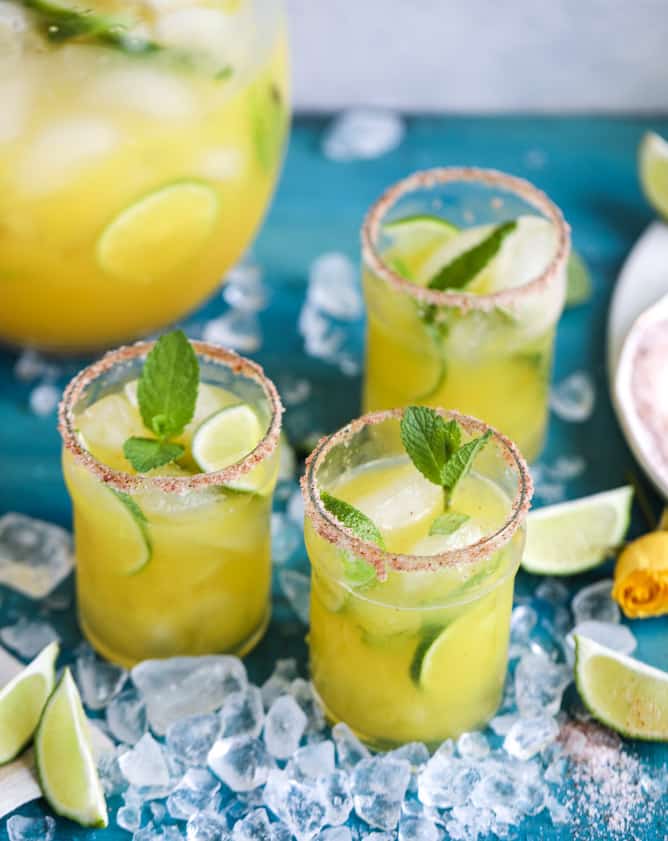 mint mango margarita punch I howsweeteats.com