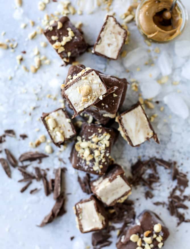 salted peanut butter ice cream bars I howsweeteats.com 