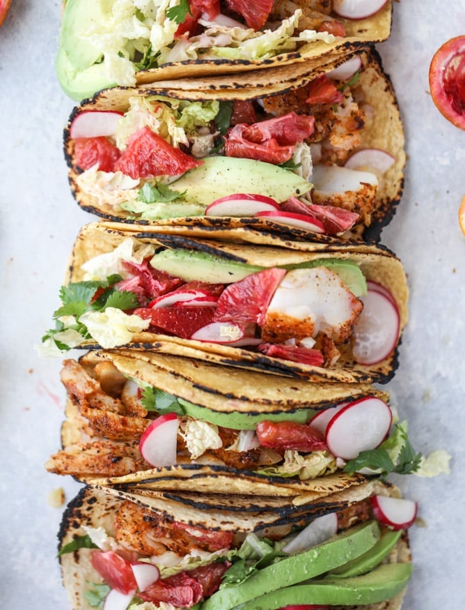 cajun fish tacos with blood orange slaw I howsweeteats.com #fishtacos #tacos #bloodorange #fish