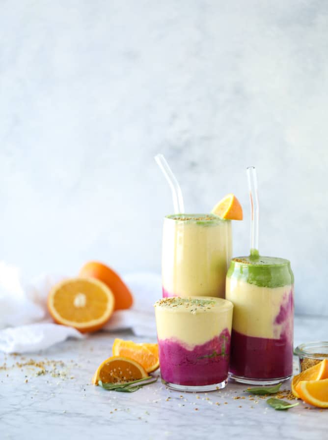 layered immunity boosting smoothie I howsweeteats.com #healthy #recipes #smoothie #immunityboosting