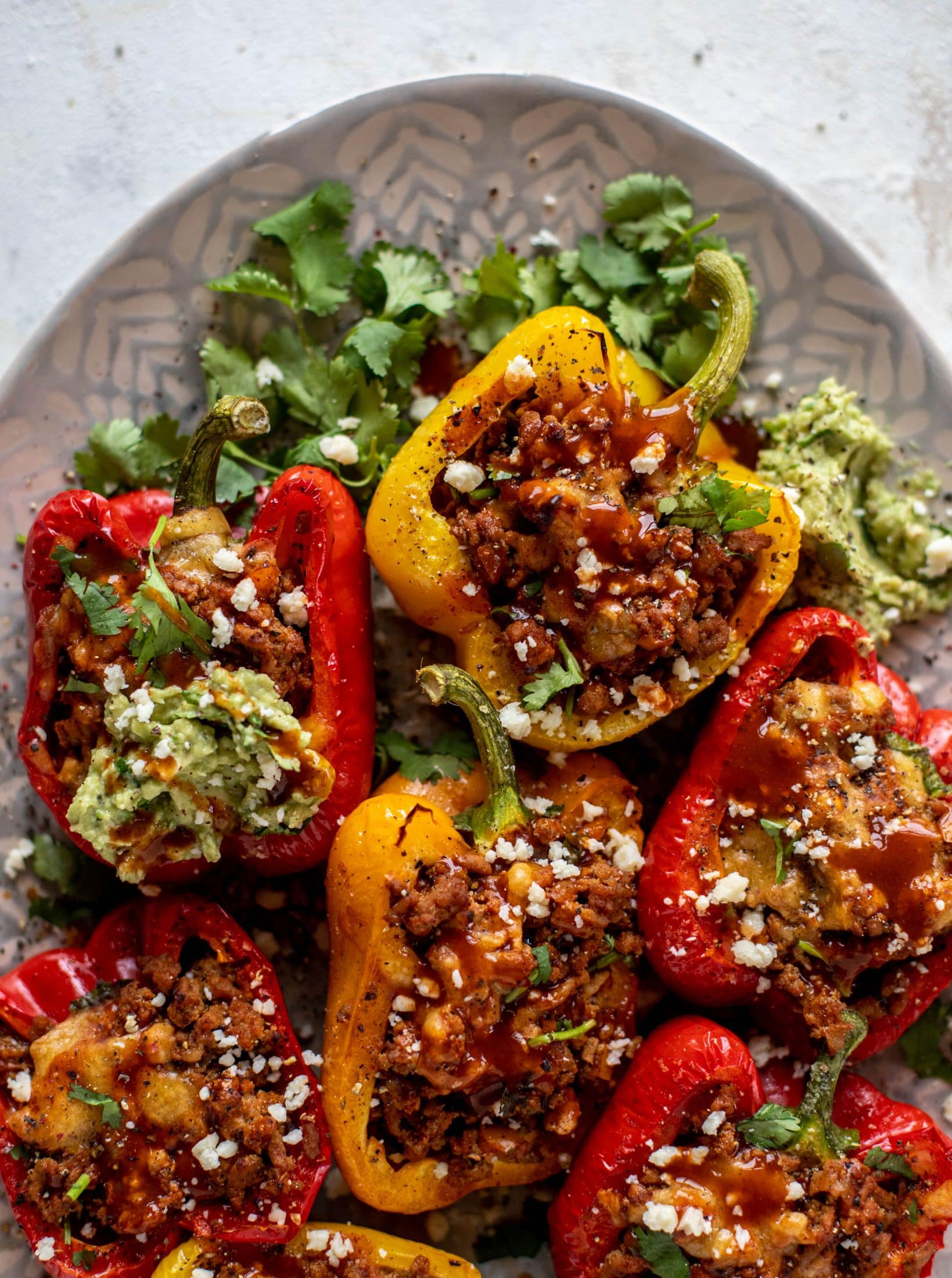 My favorite ground turkey taco stuffed peppers are the best weeknight meal! The turkey is flavorful and juicy. The peppers are deliciously roasted. Yum!