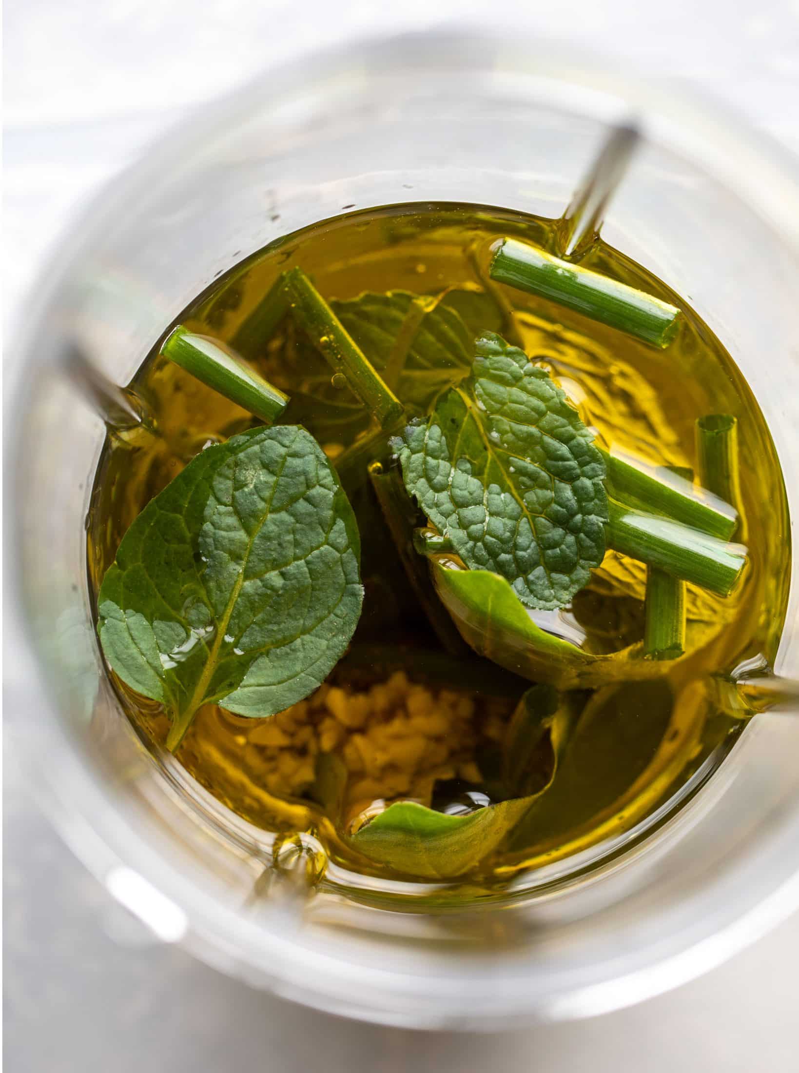 mint and basil vinaigrette