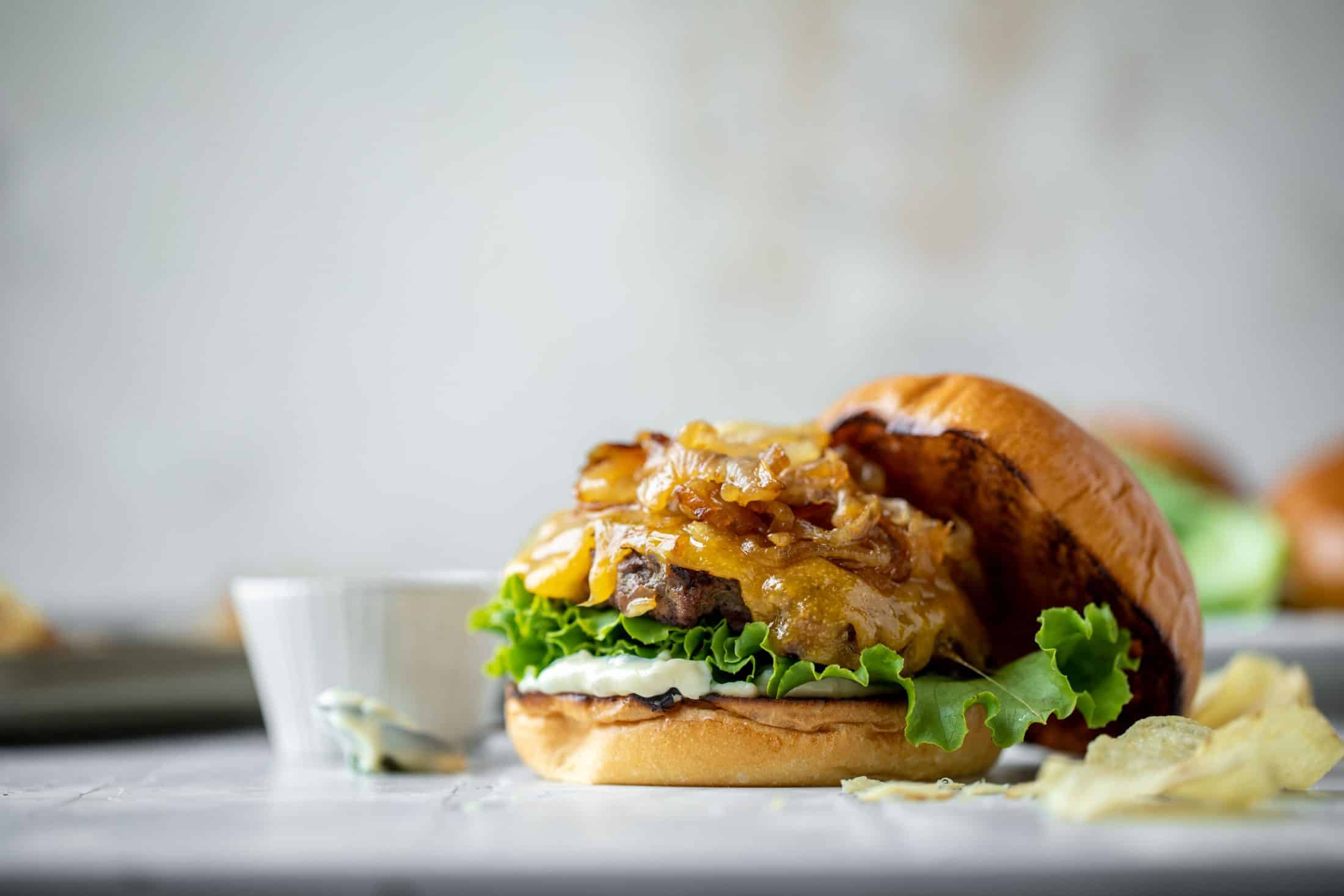 caramelized onion smash burger