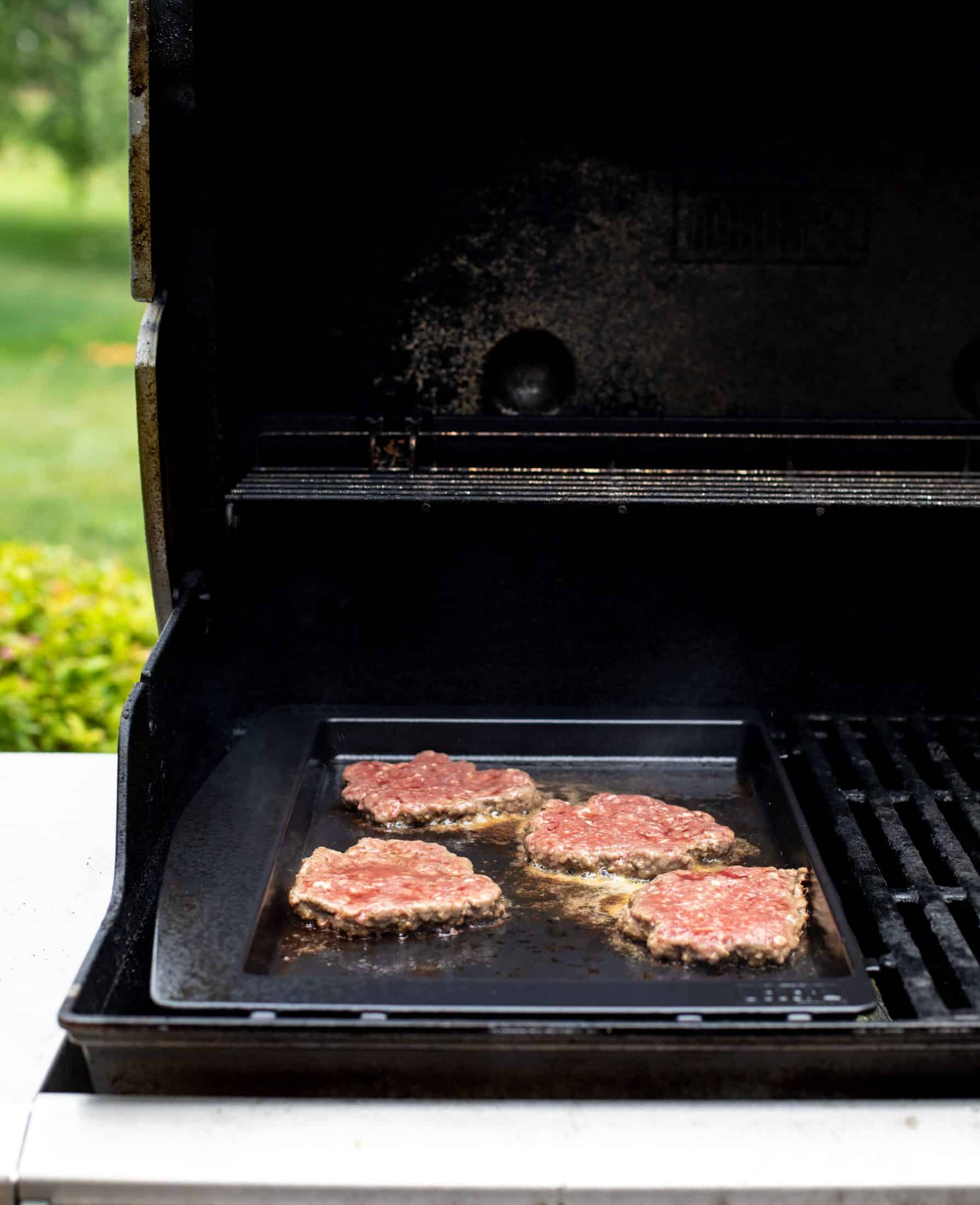 burgers on the grill