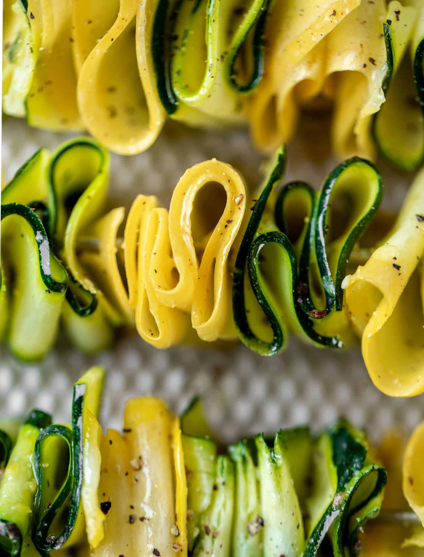 up close zucchini summer squash skewers