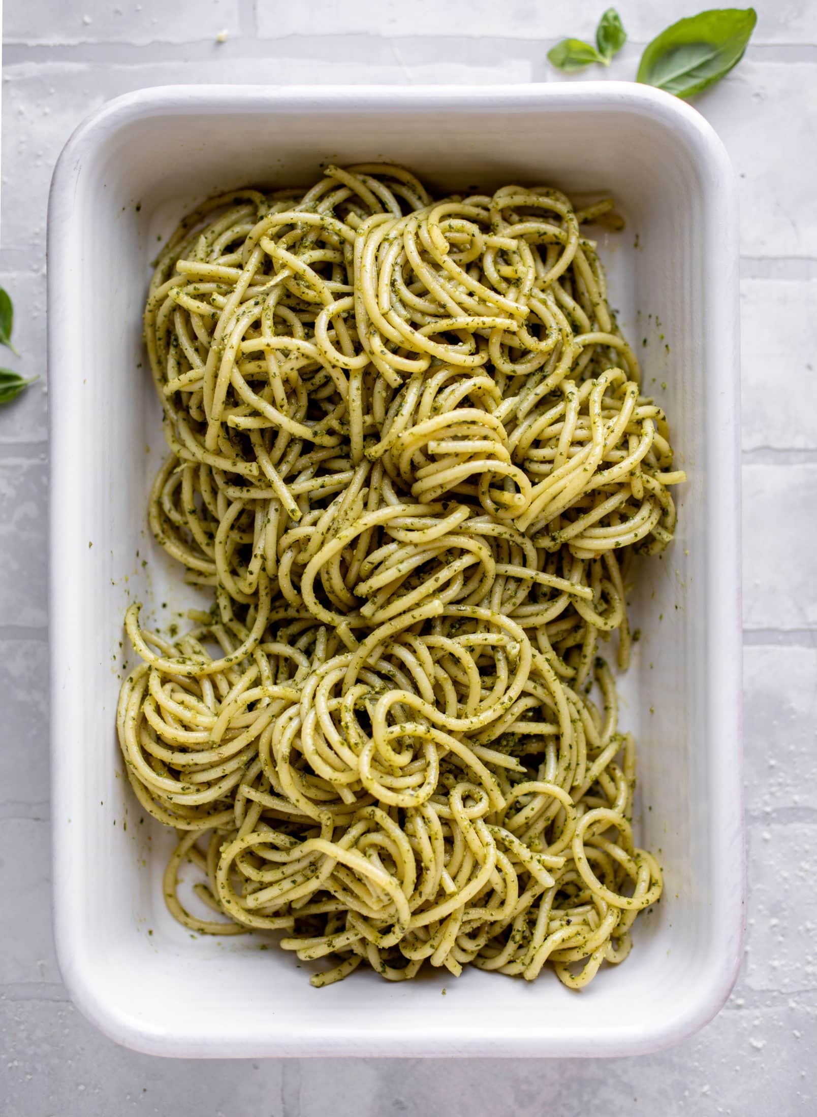 baked pesto bucatini 