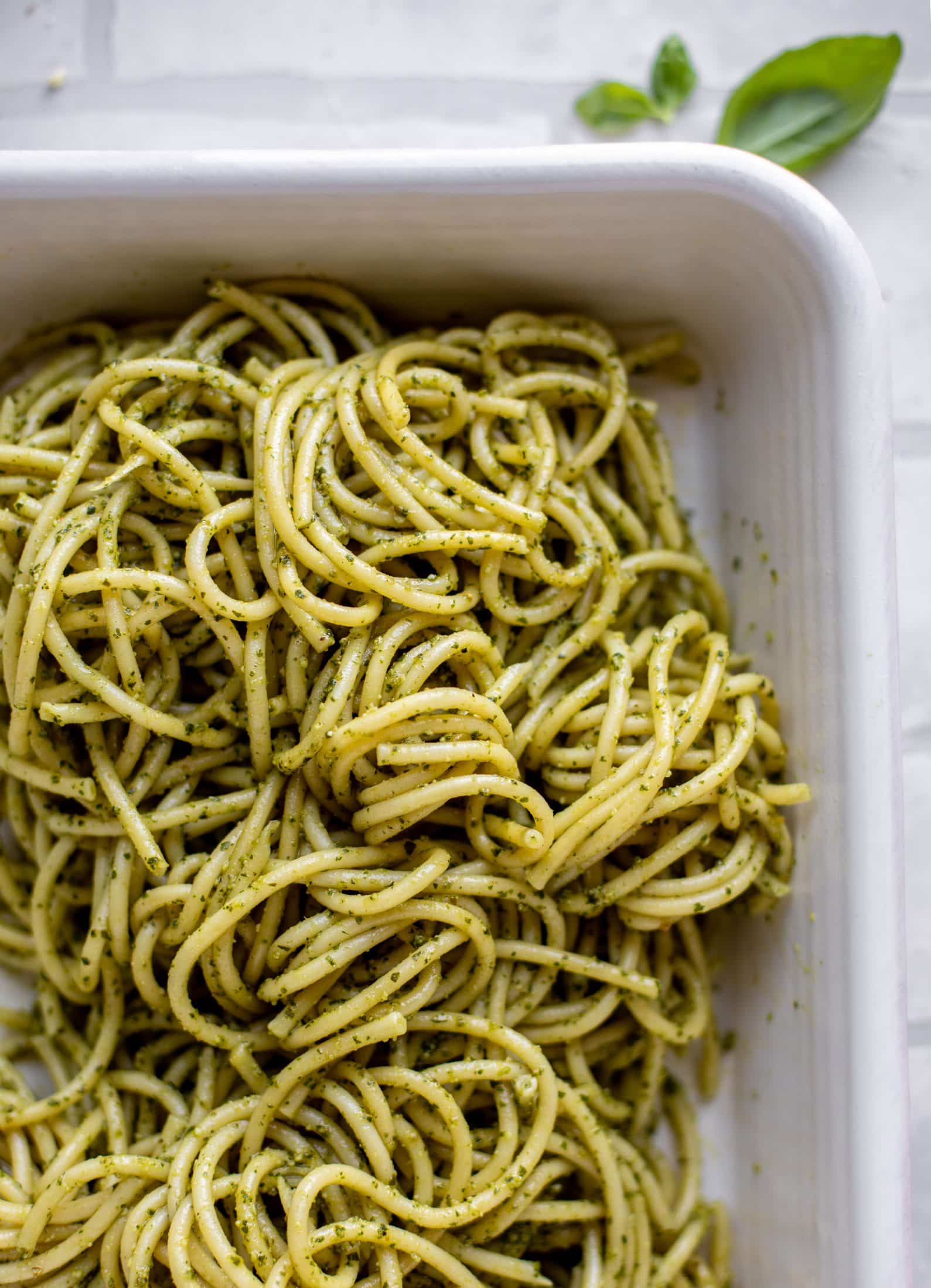 baked pesto bucatini