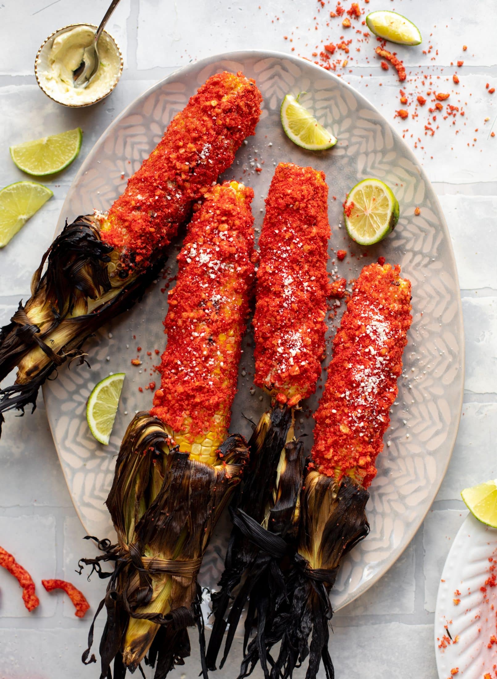 flaming hot cheetos grilled corn