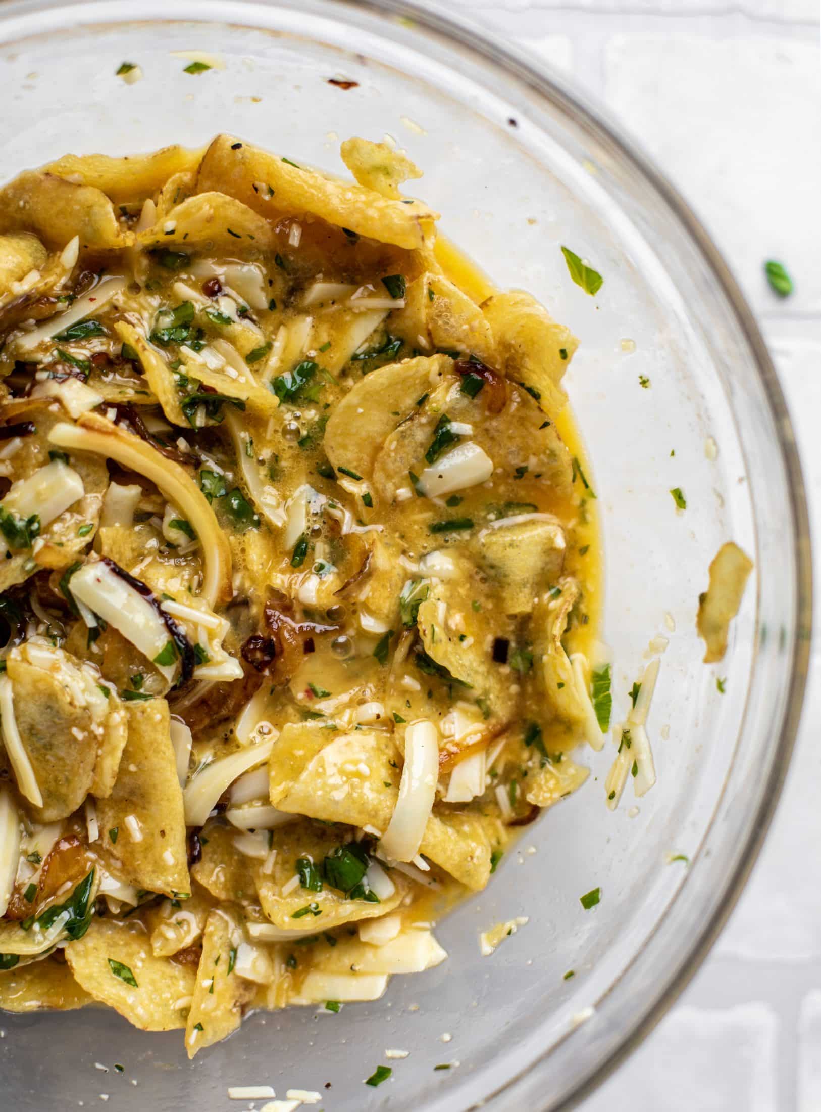 frittata mixture in a bowl