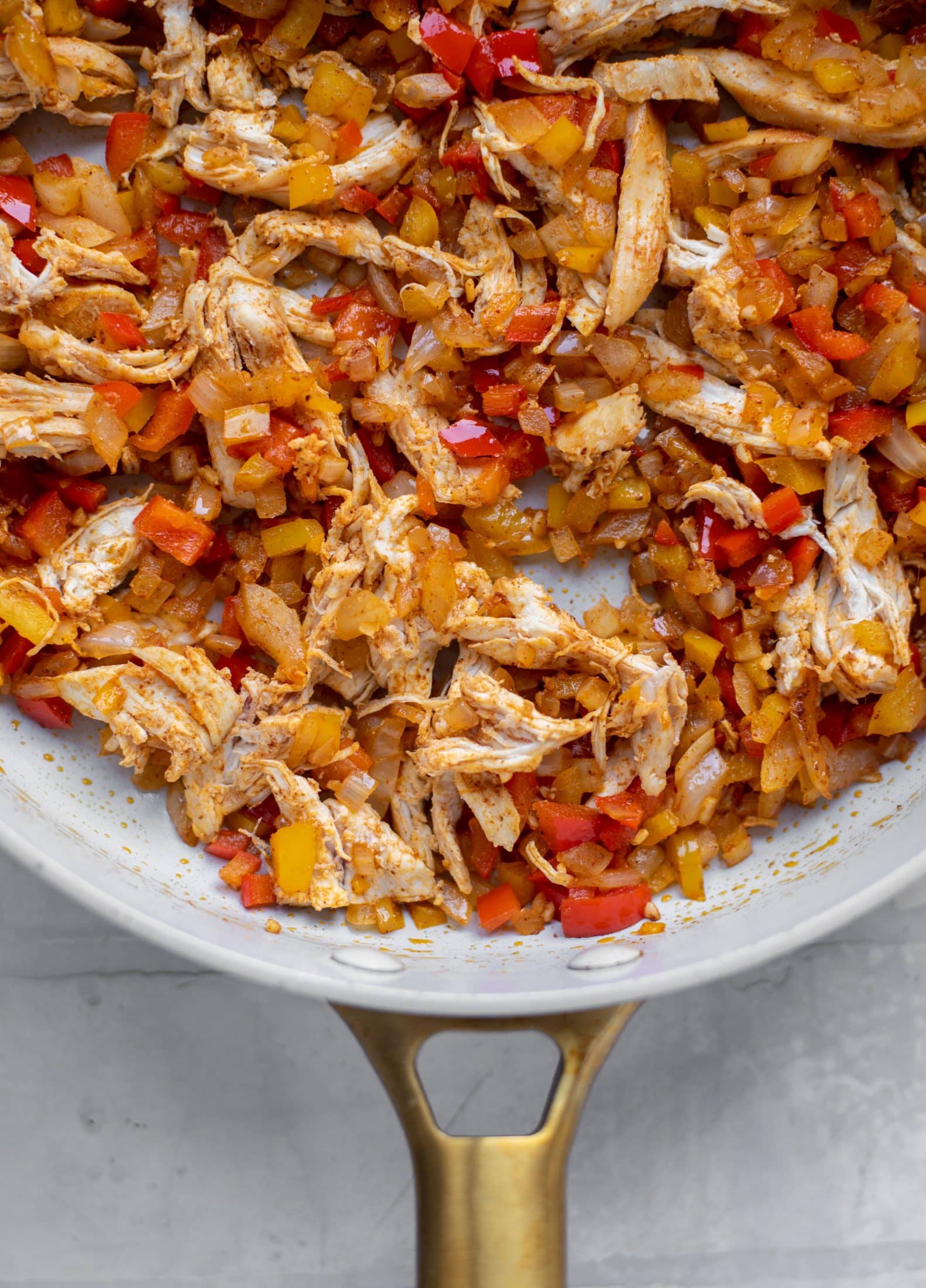 sautéed onions, peppers and chicken