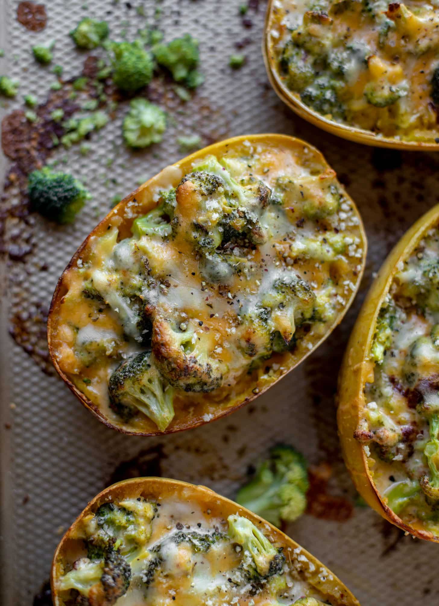 broccoli cheddar stuffed spaghetti squash