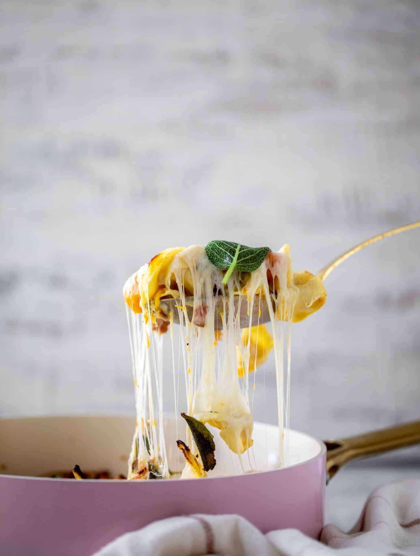 harvest tortellini skillet with butternut squash and sage