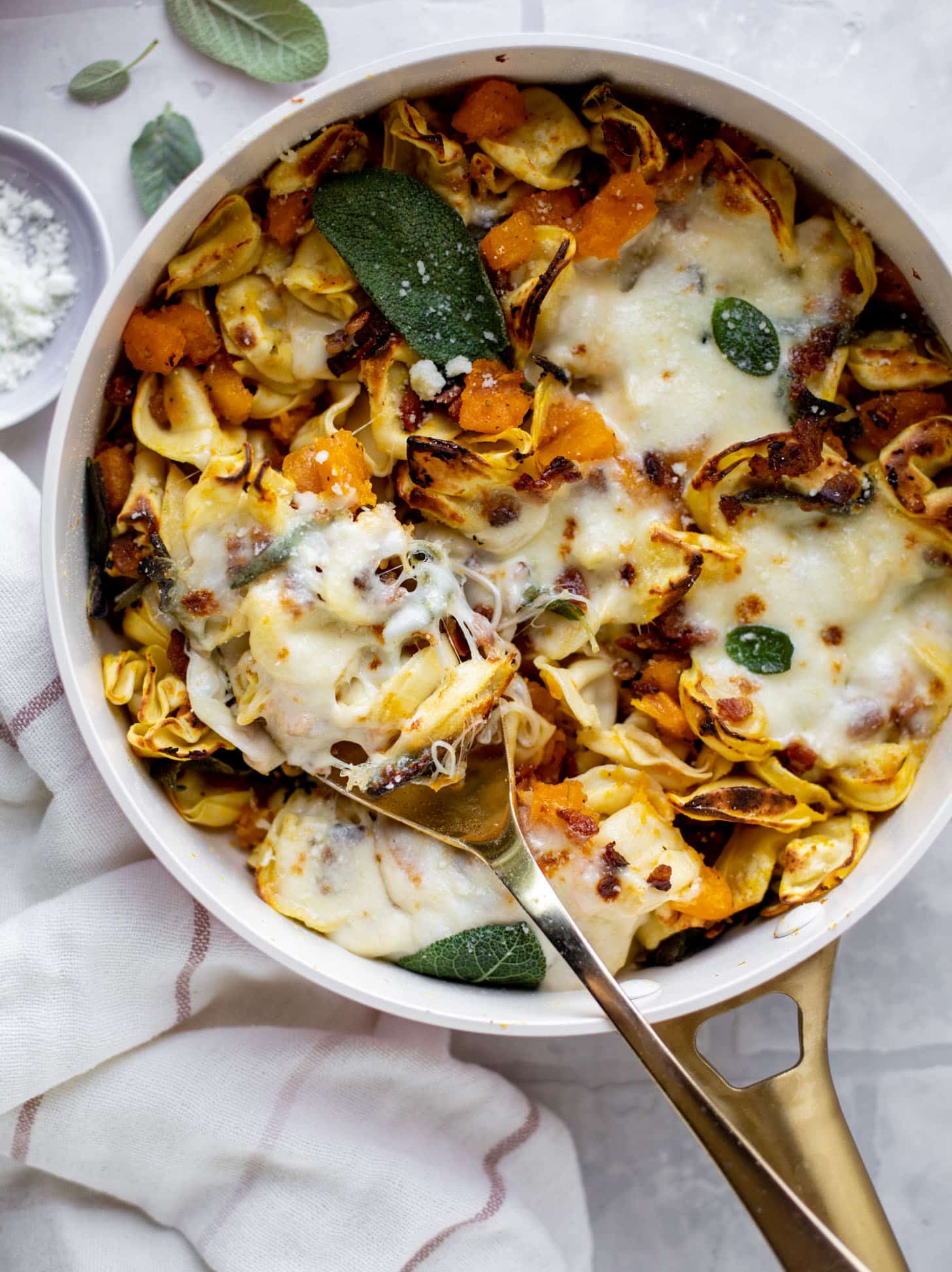 harvest tortellini skillet with butternut squash and sage