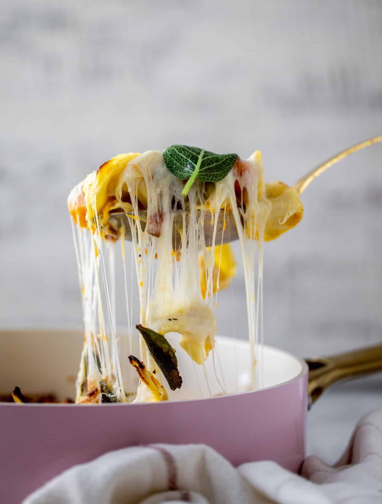 harvest tortellini skillet with butternut squash and sage