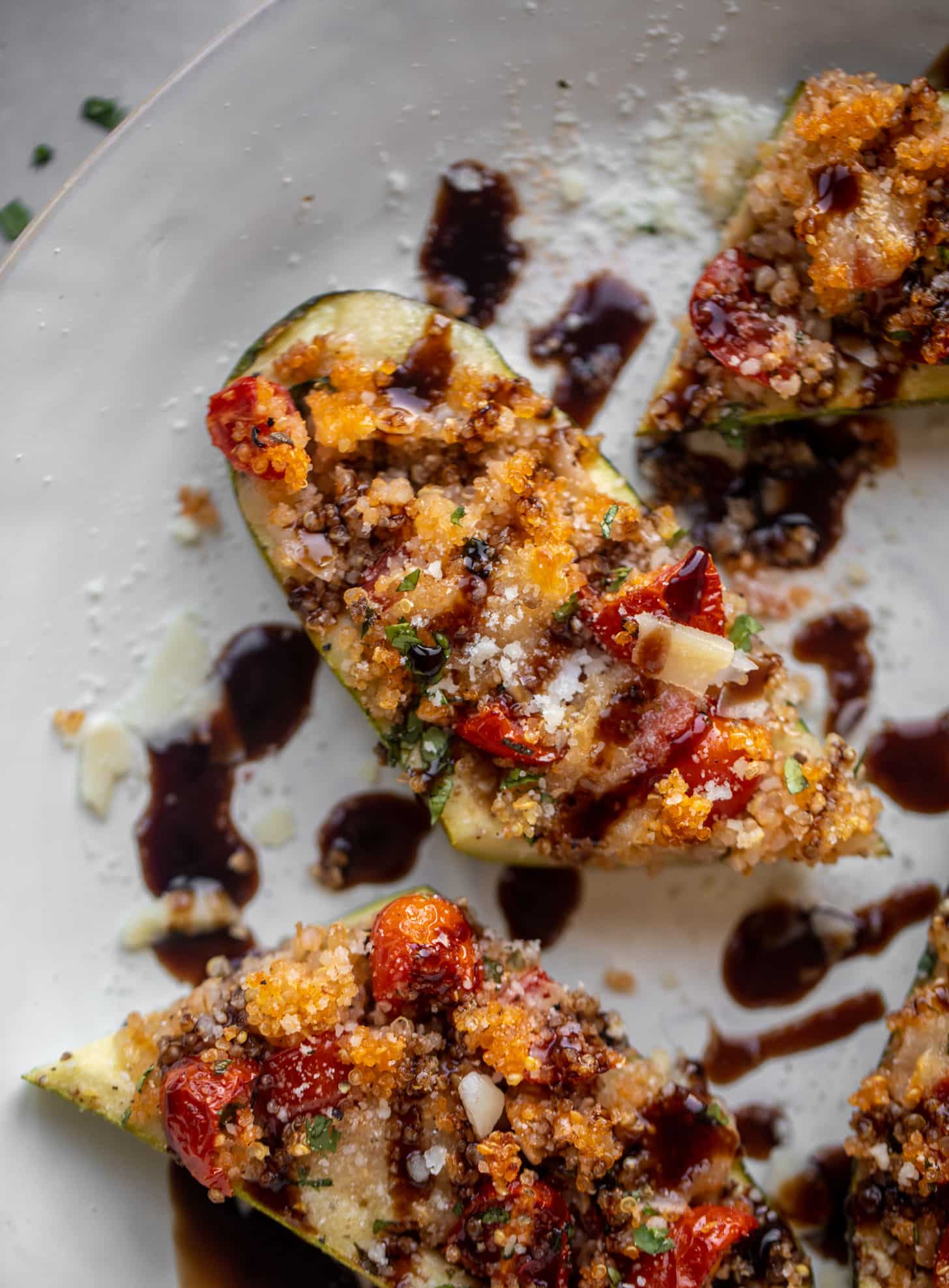 bruschetta quinoa zucchini boats