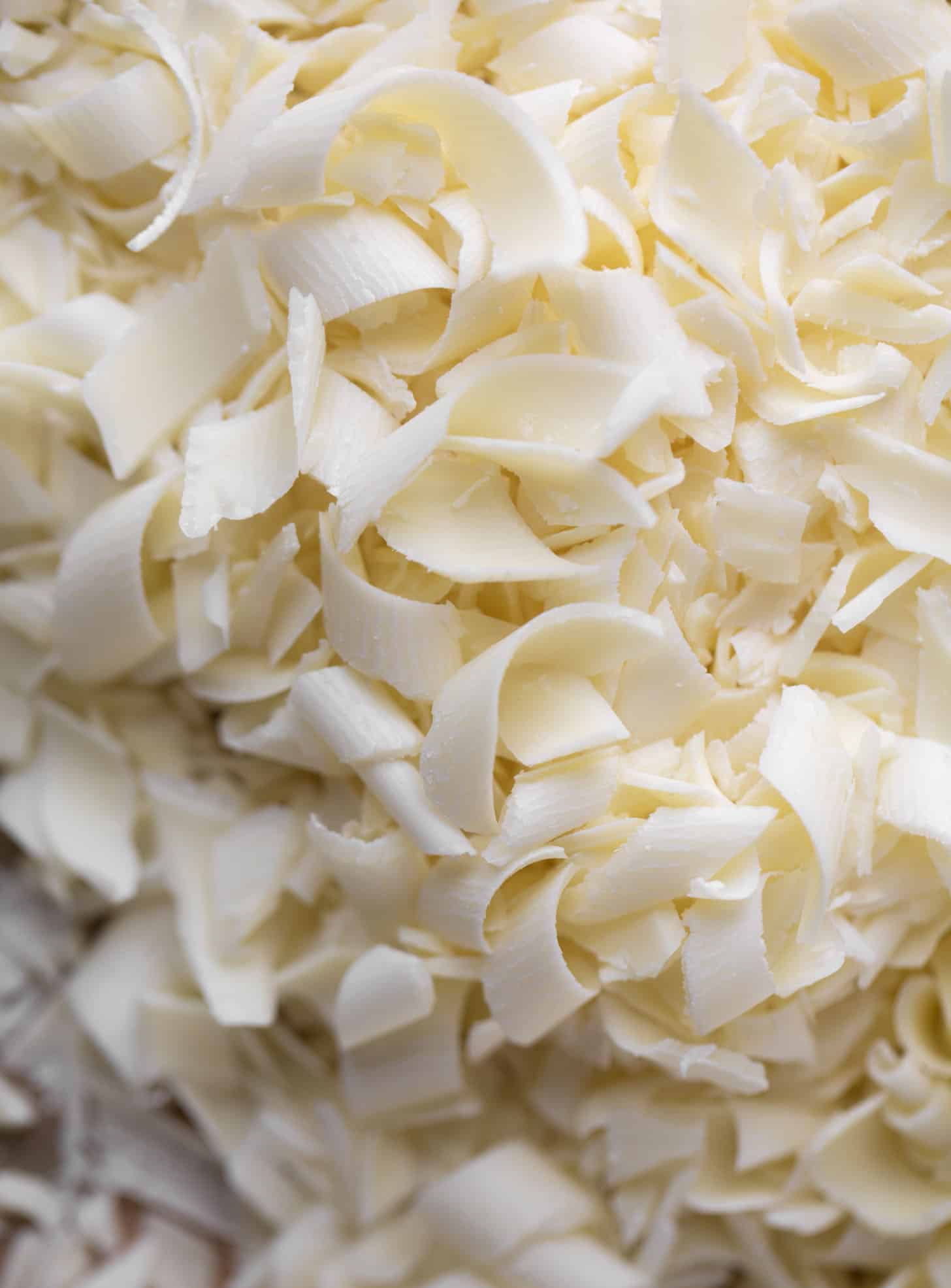 white chocolate curls